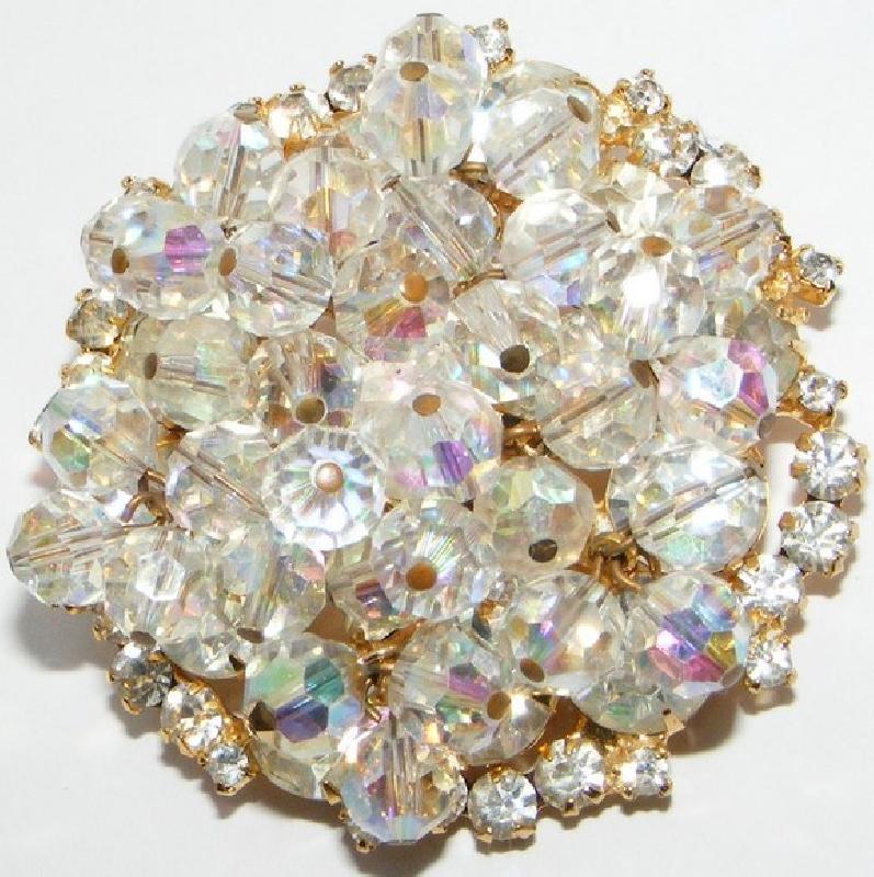 Front view of Clear Chatons Only Brooch