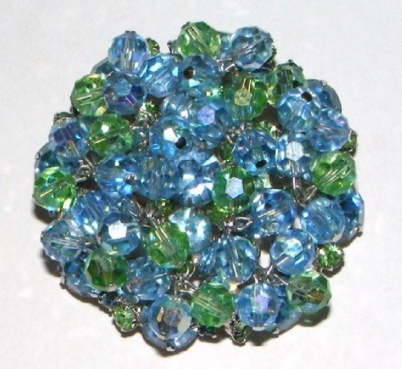 Front view of Blue Chatons Only Brooch