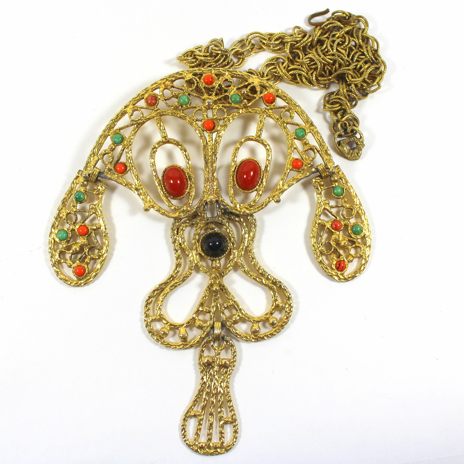 Front view of Multiple Colors Cabochons Plastic Pendant